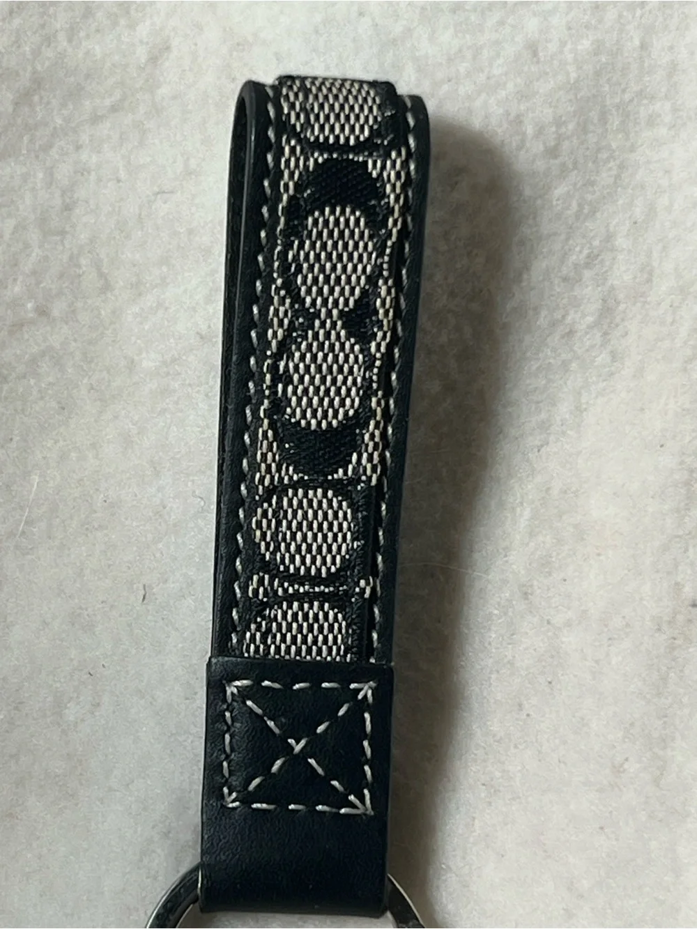 Vintage Coach Signature Canvas Loop Key Fob NWOT